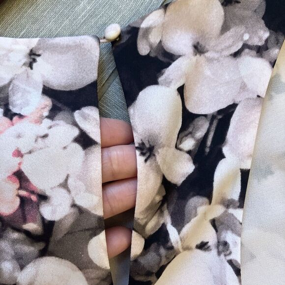 Banana Republic Floral Tank Top Black Pink Size S Sleeveless Racer Back T Strap - Picture 10 of 10